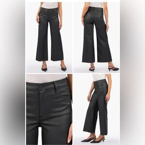 Kut. Meg Fab Ab Coated High Waist Ankle Wide Leg Jeans